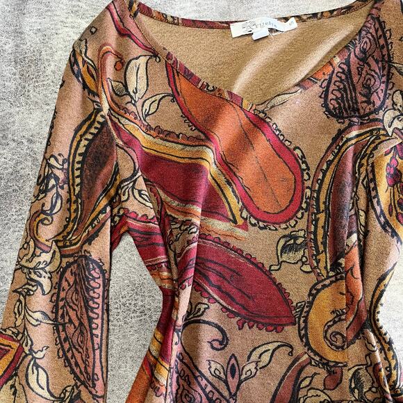 Y2k Aryeh Paisley Flared Mini Dress - Picture 4 of 8